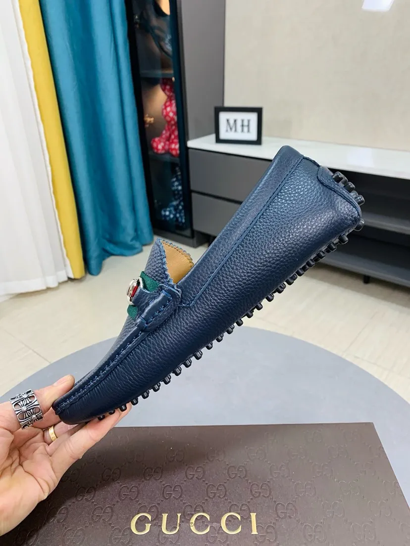 Men's men's shoes 💰458🌹🌹 Comes with packaging [GUCCI Gucci] original men's casual beanie shoes, original Italian imported special material cowhide embossing➕real first-layer sheepskin lining; equipped with precision stitching to highlight low-key luxury. The comfortable sole design maximizes the comfort and anti-slip properties of the shoe. The shoe shape is dignified and the low-key charm is not concealed! Natural and free new urbanism, code number: 38-44